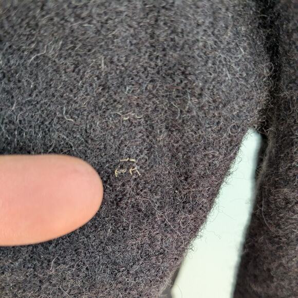 Cynthia Rowley Wool Cardigan Sweater L Brown Jacket Duster Ruffle Whimsigoth - Picture 6 of 8